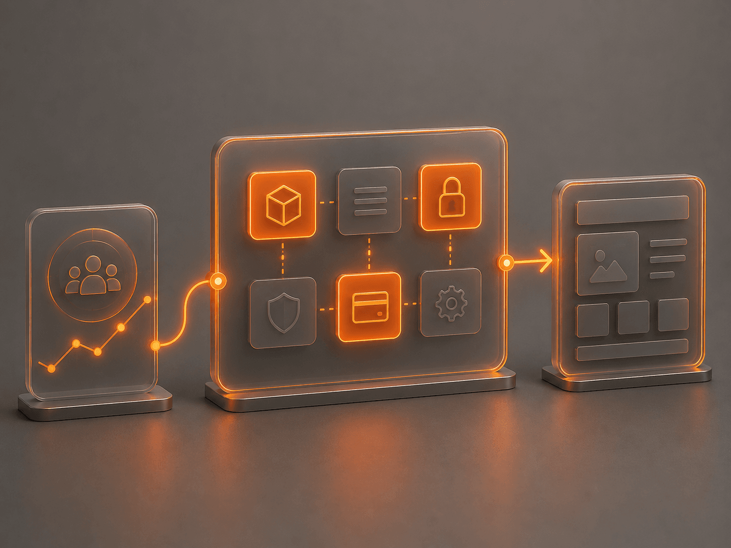 Orange-gray product scope diagram showing MVP feature prioritization
